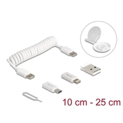 Delock 66612 5 az 1-ben USB adat- és töltőkábel és adapter szett PD 3.0 60 W fehér