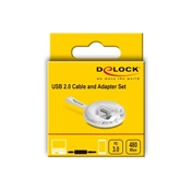 Delock 66612 5 az 1-ben USB adat- és töltőkábel és adapter szett PD 3.0 60 W fehér