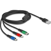 Delock 90156 USB 3-in-1 töltőkábel Type-A - Lightning / USB Micro-B / USB Type-C, 2m, 3 színű