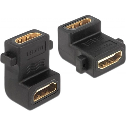 Delock Adapter HDMI A female > female with screw hole 90° angled