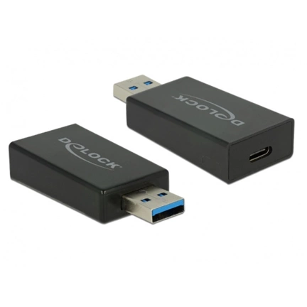 Delock Adapter SuperSpeed USB 10 Gbps (USB 3.1 Gen 2) Type-A male > USB Type-C™ female black Delock Adapter SuperSpeed USB 10 Gbps (USB 3.1 Gen 2) Type-A male > USB Type-C™ female black