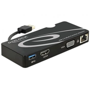 Delock Adapter USB 3.0 > HDMI / VGA + Gigabit LAN + USB 3.0