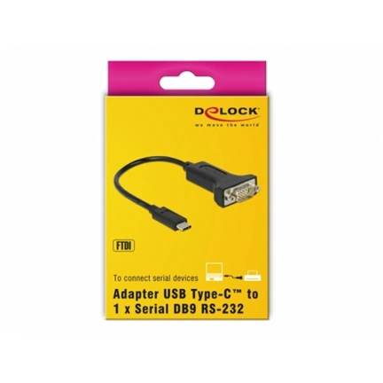 Delock Adapter, USB Type-C > 1 db soros DB9 RS-232