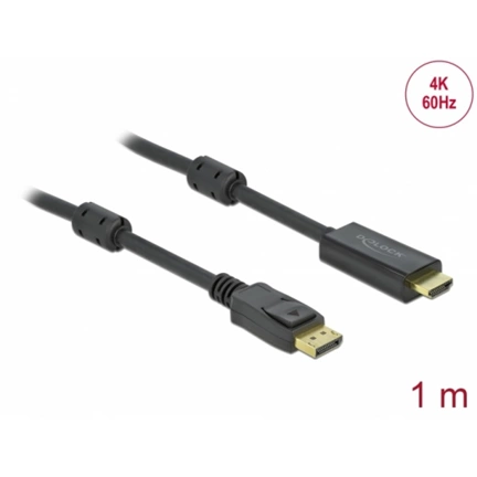 Delock Aktív DisplayPort 1.2 - HDMI kábel 4K 60 Hz 1 méter hosszú