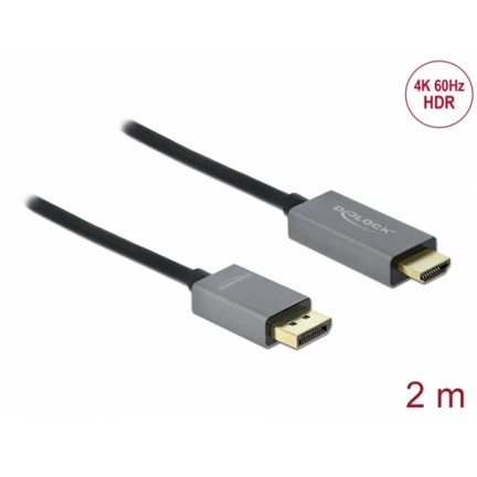 Delock Aktív DisplayPort 1.4 - HDMI kábel 4K 60 Hz (HDR) 2 méter hosszú