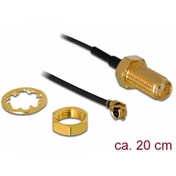 Delock Antenna Cable SMA Jack Bulkhead > MHF /U.FL-LP-068 Compatible Plug 200 mm 1.13 thread length 10 mm