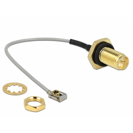 Delock Antenna kábel RP-SMA anya válaszfali csatlakozóval apa MHF® I LK-dugó 1.13 10 cm menethossz