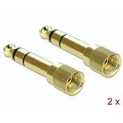 Delock Átalakító 6,35 mm sztereo apa – 3,5 mm sztereo anya 3 pólusú fém, csavarozható