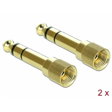 Delock Átalakító 6,35 mm sztereo apa – 3,5 mm sztereo anya 3 pólusú fém, csavarozható