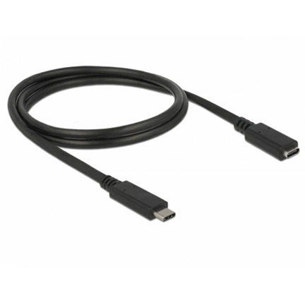 Delock Bovítokábel SuperSpeed USB (USB 3.1 Gen 1) USB Type-C dugó > hüvely, 3 A, 1,0 m, fekete (3 év)