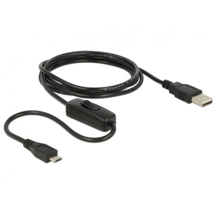 Delock Cable Charging USB 2.0 Type-A male > USB 2.0 Micro-B male with switch for Raspberry Pi 1.5 m (84803) Delock Cable Charging USB 2.0 Type-A male > USB 2.0 Micro-B male with switch for Raspberry Pi 1.5 m (84803)