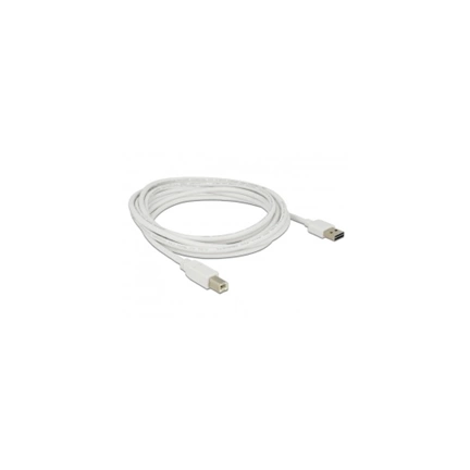Delock Cable EASY-USB 2.0-A apa > USB 2.0 B apa 3 m fehér