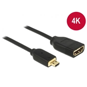 Delock Cable High Speed HDMI with Ethernet – HDMI Micro-D male > HDMI-A female 3D 4K 20 cm