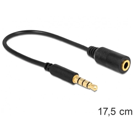 Delock Cable Stereo jack 3.5 mm 4 pin to Stereo plug 3.5 mm 4 pin (changes the pin assignment)