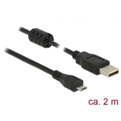 Delock Cable USB 2.0 Type-A male > USB 2.0 Micro-B male 2 m fekete