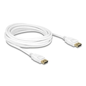 Delock Displayport 1.2 dugó > Displayport dugó 4K kábel -5m - Fehér (84879)