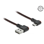 Delock EASY-USB 2.0 kábel A-típusú csatlakozódugó - EASY-USB Micro-B típusú csatlakozódugó, ívelt ba
