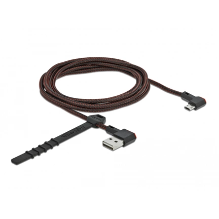 Delock EASY-USB 2.0 kábel A-típusú csatlakozódugó - EASY-USB Micro-B típusú csatlakozódugó, ívelt ba