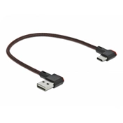Delock EASY-USB 2.0 kábel A-típusú csatlakozódugó - USB Type-C csatlakozódugó, ívelt bal / jobb, 0, Delock EASY-USB 2.0 kábel A-típusú csatlakozódugó - USB Type-C csatlakozódugó, ívelt bal / jobb, 0,