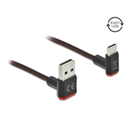 Delock EASY-USB 2.0 kábel A-típusú csatlakozódugó - USB Type-C csatlakozódugó, ívelt felfelé / lefe