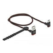 Delock EASY-USB 2.0 kábel A-típusú csatlakozódugó - USB Type-C csatlakozódugó, ívelt felfelé / lefe