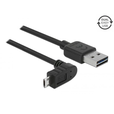 Delock Easy-USB -> EasyUSB micro-B M/M adatkábel 1m fekete egyenes/90°