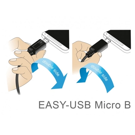 Delock Easy-USB -> EasyUSB micro-B M/M adatkábel 3m fekete egyenes/90°