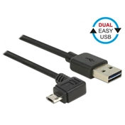 Delock Easy-USB -> EasyUSB micro-B M/M adatkábel 3m fekete egyenes/90°