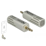 Delock Egyirányú kondenzátormikrofon okostelefonhoz / tablethez 3,5 mm-es 4 tűs Sztereo Jack 90°-ban elforgatható, ezüst