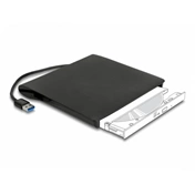 Delock External 9,5 mm magasságú, 5.25” Ultra Slim SATA meghajtókhoz USB A-típusú apa csatlakozóval