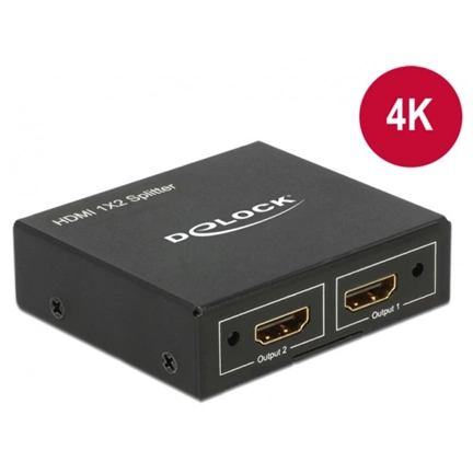 Delock HDMI-elosztó, 1 x HDMI-bemenet > 2 x HDMI-kimenet, 4K