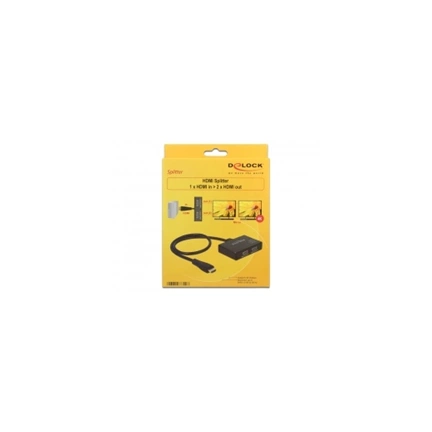 Delock HDMI-elosztó, 1 x HDMI-in 2x HDMI out 4k, 60 cm kábellel