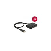Delock HDMI-elosztó, 1 x HDMI-in 2x HDMI out 4k, 60 cm kábellel