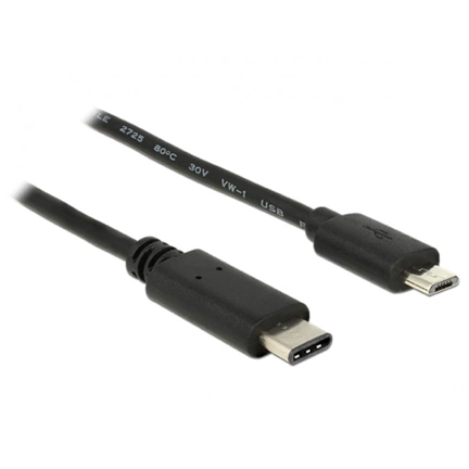 Delock Kábel USB Type-C™ 2.0 dugó > USB 2.0 Micro-B típusú dugó 2,0 m fekete