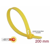 Delock Kábelösszekötő újrahasznosítható hőálló hossza 200 mm, szélessége 7,5 mm, 100 db. sárga Delock Kábelösszekötő újrahasznosítható hőálló hossza 200 mm, szélessége 7,5 mm, 100 db. sárga