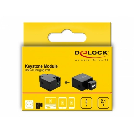 Delock Keystone Module USB Type-A Charging Port 2.1 A black