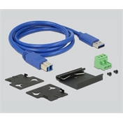 Delock Külső ipari hub 4 x USB 3.0 A-típusú 15 kV ESD védelemmel