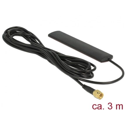 Delock LTE Antenna SMA 3 dBi Omnidirectional Fixed Black Adhesive Mounting (88987)