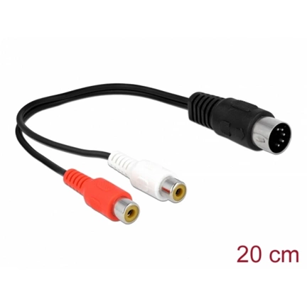 Delock Összecsavart kábelbővítmény 3,5 mm 3 tűs Sztereo Jack apa – Sztereo Jack anya 6,35 mm csavar adapterrel 5 m