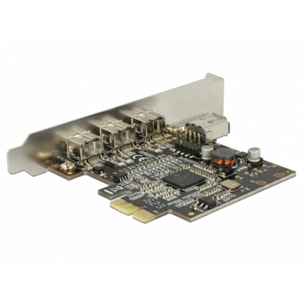 Delock PCI Express Kártya > 3 x külső FireWire B + 1 x belső FireWire A