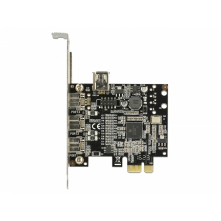 Delock PCI Express Kártya > 3 x külső FireWire B + 1 x belső FireWire A