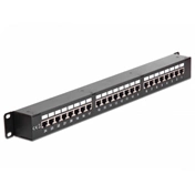 Delock Patch Panel - 43295 (Cat6 patch panel, 24 port, 1U, árnyékolt, fekete)