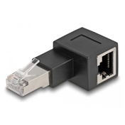 Delock RJ45 apa - RJ45 anya adapter Cat.6A 90 fokos szögben jobbra hajlítva