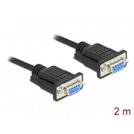 Delock RS-232 soros null modem vékony házzal 2m