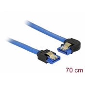 Delock SATA-kábel, 6 Gb/s, hüvely, egyenes > SATA hüvely, balra néző csatlakozódugóval, 70 cm, kék aranyszínű kapcsokkal Delock SATA-kábel, 6 Gb/s, hüvely, egyenes > SATA hüvely, balra néző csatlakozódugóval, 70 cm, kék aranyszínű kapcsokkal