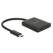 Delock Splitter USB-C - 2x HDMI 4K fekete