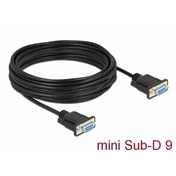 Delock Sub D9-es, null modemű, RS-232 soros kábel, anya-anya, 10 m
