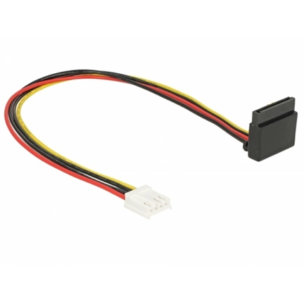 Delock Tápkábel, 4 tűs Floppy-csatlakozóhüvely > 15 tűs SATA-csatlakozóhüvely, fém, 30 cm