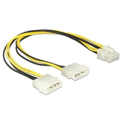 Delock Tápkábelt 2 x 4 tűs Molex apa csatlakozó > 8 érintkezős EPS dugó 30 cm (3 év) Delock Tápkábelt 2 x 4 tűs Molex apa csatlakozó > 8 érintkezős EPS dugó 30 cm (3 év)