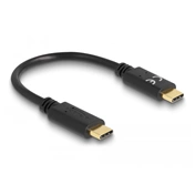 Delock USB-C -> USB-C M/M töltőkábel 0.15m fekete PD 5A E-Marker